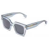 Fendi - Fendi Roma - Oversize Square Sunglasses - Transparent Light Blue - Sunglasses - Fendi Eyewear