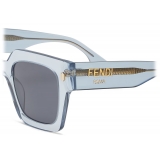 Fendi - Fendi Roma - Oversize Square Sunglasses - Transparent Light Blue - Sunglasses - Fendi Eyewear