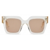 Fendi - Fendi Roma - Occhiali da Sole Squadrata Oversize - Bianco Latte Trasparente - Occhiali da Sole - Fendi Eyewear