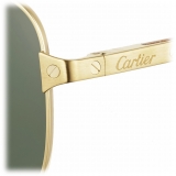 Cartier - Aviator - Gold Polarized Green Lenses - Santos de Cartier Collection - Sunglasses - Cartier Eyewear