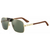 Cartier - Aviator - Gold Polarized Green Lenses - Santos de Cartier Collection - Sunglasses - Cartier Eyewear