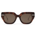 Fendi - Fendi Fendigraphy - Occhiali da Sole Squadrata - Havana Scuro - Occhiali da Sole - Fendi Eyewear