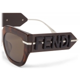 Fendi - Fendi Fendigraphy - Square Sunglasses - Dark Havana - Sunglasses - Fendi Eyewear