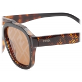 Fendi - Fendi Bilayer - Occhiali da Sole Squadrata - Havana - Occhiali da Sole - Fendi Eyewear