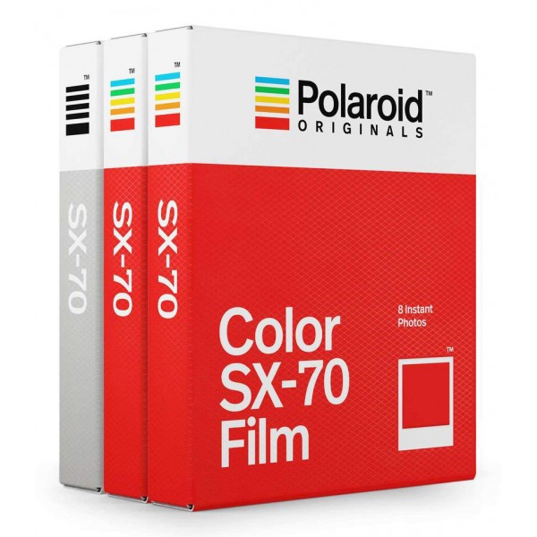 Polaroid Originals - Pacco Triplo Pellicole Colorate per SX-70 - Frame Bianco Classico - Film per Polaroid SX-70 Camera