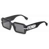 Fendi - Fendi Fendigraphy - Occhiali da Sole Rettangolare - Nero - Occhiali da Sole - Fendi Eyewear