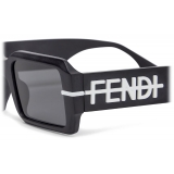 Fendi - Fendi Fendigraphy - Occhiali da Sole Rettangolare - Nero - Occhiali da Sole - Fendi Eyewear