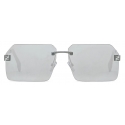 Fendi - Fendi Sky - Rectangular Sunglasses - Silver Gray - Sunglasses - Fendi Eyewear