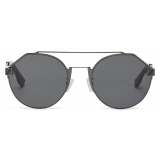 Fendi - Fendi Sky - Occhiali da Sole Rotondi - Rutenio Scuro Grigio - Occhiali da Sole - Fendi Eyewear