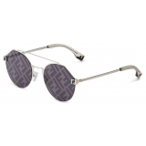 Fendi - Fendi Sky - Round Sunglasses - Palladium - Sunglasses - Fendi Eyewear