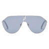 Fendi - FF Match - Oversized Shield Sunglasses - Palladium Blue - Sunglasses - Fendi Eyewear