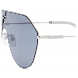 Fendi - FF Match - Oversized Shield Sunglasses - Palladium Blue - Sunglasses - Fendi Eyewear