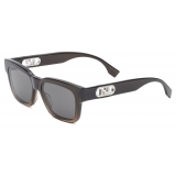 Fendi - Fendi O’Lock - Rectangular Sunglasses - Brown - Sunglasses - Fendi Eyewear