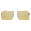 Fendi - Fendi Sky - Occhiali da Sole Rettangolare - Oro - Occhiali da Sole - Fendi Eyewear