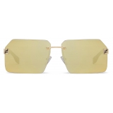 Fendi - Fendi Sky - Occhiali da Sole Rettangolare - Oro - Occhiali da Sole - Fendi Eyewear