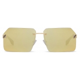 Fendi - Fendi Sky - Rectangular Sunglasses - Gold - Sunglasses - Fendi Eyewear