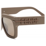 Fendi - Fendigraphy - Occhiali da Sole Rettangolare - Marrone Chiaro - Occhiali da Sole - Fendi Eyewear