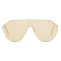 Fendi - FF Match - Occhiali da Sole a Mascherica Oversize - Oro Chiaro - Occhiali da Sole - Fendi Eyewear