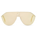 Fendi - FF Match - Occhiali da Sole a Mascherica Oversize - Oro Chiaro - Occhiali da Sole - Fendi Eyewear