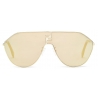 Fendi - FF Match - Oversized Shield Sunglasses - Light Gold - Sunglasses - Fendi Eyewear
