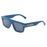 Fendi - Fendigraphy - Occhiali da Sole Rettangolare - Blu - Occhiali da Sole - Fendi Eyewear
