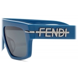 Fendi - Fendigraphy - Rectangular Sunglasses - Blue - Sunglasses - Fendi Eyewear