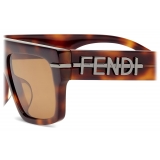 Fendi - Fendigraphy - Occhiali da Sole Rettangolare - Havana - Occhiali da Sole - Fendi Eyewear