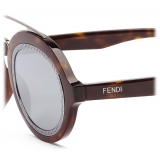 Fendi - FF Around - Oval Sunglasses - Havana - Sunglasses - Fendi Eyewear