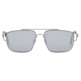 Fendi - Fendi O’Lock - Rectangular Sunglasses - Black Ruthenium Gray - Sunglasses - Fendi Eyewear