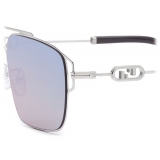 Fendi - Fendi O’Lock - Rectangular Sunglasses - Palladium Gray Purple - Sunglasses - Fendi Eyewear