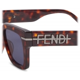 Fendi - Fendi Fendigraphy - Occhiali da Sole Rettangolare - Havana Rosso - Occhiali da Sole - Fendi Eyewear