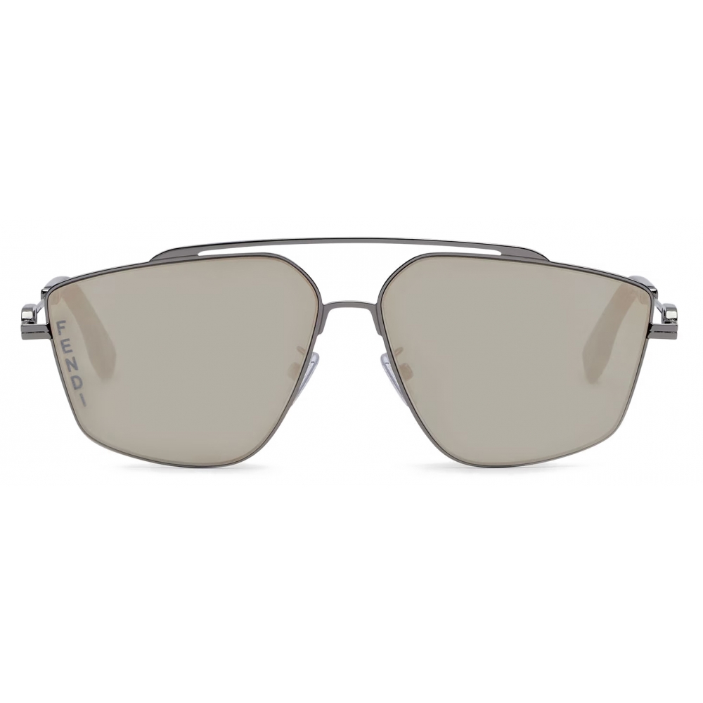 Fendi - Fendi O’Lock - Pilot Sunglasses - Dark Ruthenium Grey ...