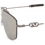 Fendi - Fendi O’Lock - Occhiali da Sole Pilota - Rutenio Scuro Grigio - Occhiali da Sole - Fendi Eyewear