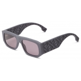 Fendi - Fendi Shadow - Occhiali da Sole Rettangolare - Grigio Viola - Occhiali da Sole - Fendi Eyewear