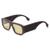 Fendi - Fendi Shadow - Occhiali da Sole Rettangolare - Marrone Giallo - Occhiali da Sole - Fendi Eyewear