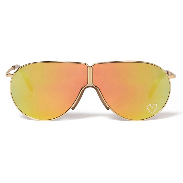 Stella McCartney - Loveheart Metal Aviator Sunglasses - Shiny Endura Gold - Sunglasses - Stella McCartney Eyewear