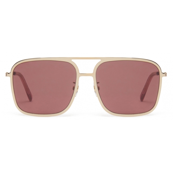 Stella McCartney - Pilot Oversized Square Sunglasses - Shiny Rose Gold - Sunglasses - Stella McCartney Eyewear