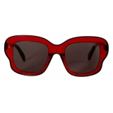 Emilio Pucci - Occhiali da Sole Squadrati - Rosso Scuro Nero - Occhiali da Sole - Emilio Pucci Eyewear