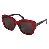 Emilio Pucci - Occhiali da Sole Squadrati - Rosso Scuro Nero - Occhiali da Sole - Emilio Pucci Eyewear