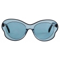 Emilio Pucci - Occhiali da Sole Rotondi - Blu Ceruleo Nero - Occhiali da Sole - Emilio Pucci Eyewear