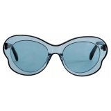 Emilio Pucci - Occhiali da Sole Rotondi - Blu Ceruleo Nero - Occhiali da Sole - Emilio Pucci Eyewear