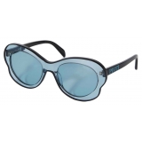 Emilio Pucci - Occhiali da Sole Rotondi - Blu Ceruleo Nero - Occhiali da Sole - Emilio Pucci Eyewear