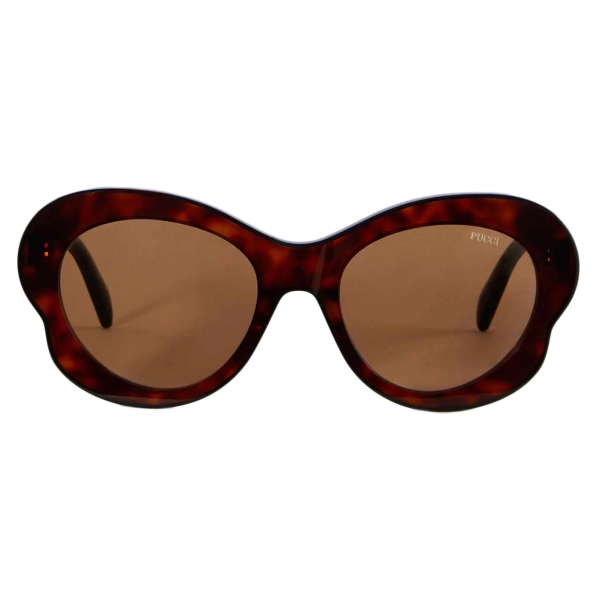 Emilio Pucci - Round Sunglasses - Dark Brown Black - Sunglasses - Emilio Pucci Eyewear