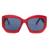 Emilio Pucci - Occhiali da Sole Ovali - Rosso Scuro Nero - Occhiali da Sole - Emilio Pucci Eyewear