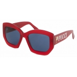 Emilio Pucci - Occhiali da Sole Ovali - Rosso Scuro Nero - Occhiali da Sole - Emilio Pucci Eyewear