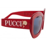 Emilio Pucci - Occhiali da Sole Ovali - Rosso Scuro Nero - Occhiali da Sole - Emilio Pucci Eyewear