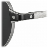Cartier - Pilot - Platinum Black Grey Lenses - Santos de Cartier Collection - Sunglasses