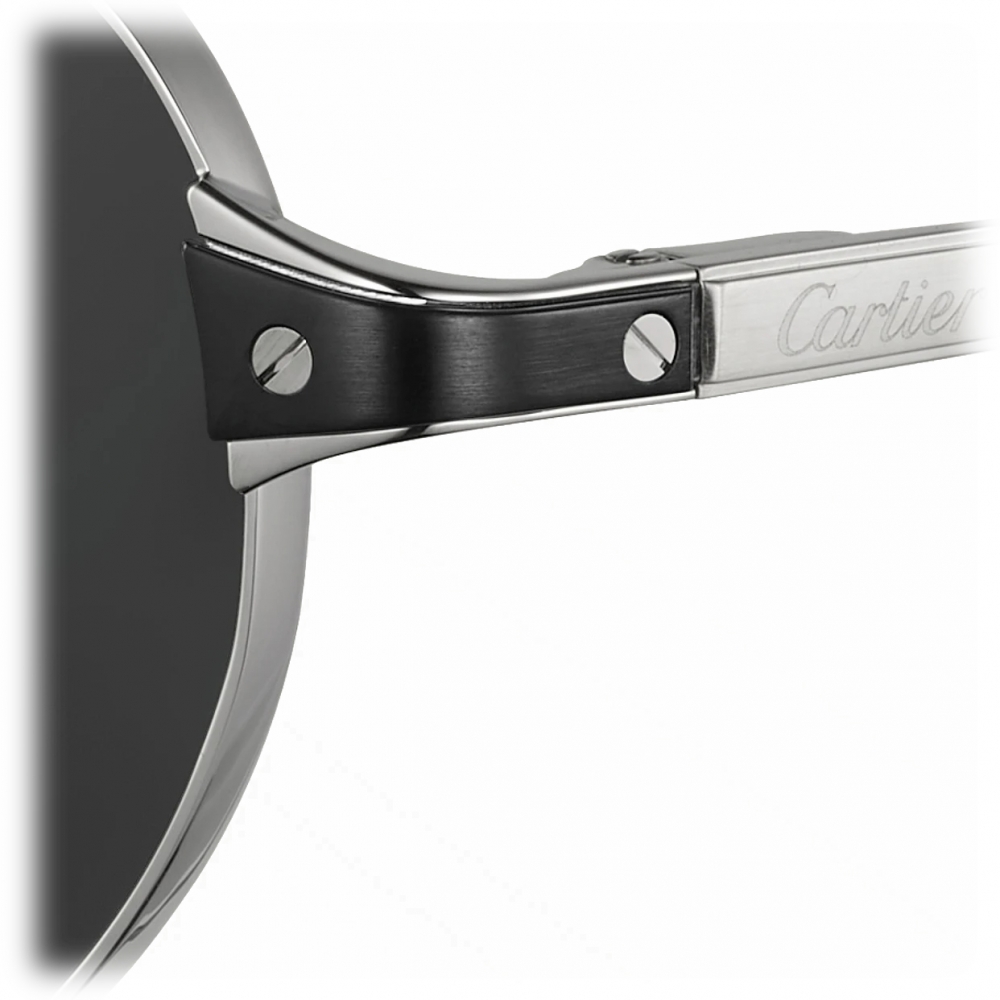 Cartier Pilot Platinum Black Grey Lenses Santos de Cartier