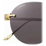 Cartier - Round - Gold Gray - Signature C de Cartier Collection - Sunglasses - Cartier Eyewear