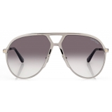 Tom Ford - Xavier Sunglasses - Oversized Pilot Sunglasses - Silver - FT1060 - Sunglasses - Tom Ford Eyewear